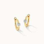 Small Single Diamond Hoops, 14K Gold Vermeil, 1/4 ct Lab Grown Diamond-3
