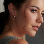 Small Single Diamond Hoops, 14K Gold Vermeil, 1/4 ct Lab Grown Diamond-4