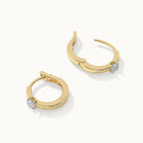 Small Single Diamond Hoops, 14K Gold Vermeil, 1/4 ct Lab Grown Diamond-7