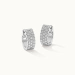 Three Row Diamond Hoops, Sterling Silver, 1/1 ct Lab Grown Diamond-3