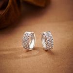 Three Row Diamond Hoops, Sterling Silver, 1/1 ct Lab Grown Diamond-6