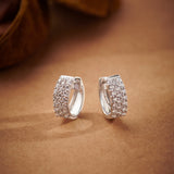 Three Row Diamond Hoops, Sterling Silver, 1/1 ct Lab Grown Diamond-6