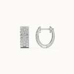 Three Row Diamond Hoops, Sterling Silver, 1/1 ct Lab Grown Diamond-7