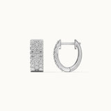 Three Row Diamond Hoops, Sterling Silver, 1/1 ct Lab Grown Diamond-7