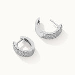 Three Row Diamond Hoops, Sterling Silver, 1/1 ct Lab Grown Diamond-8