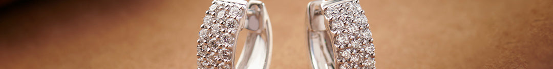 Three Row Diamond Hoops, Sterling Silver, 1/1 ct Lab Grown Diamond-1