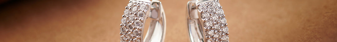 Three Row Diamond Hoops, Sterling Silver, 1/1 ct Lab Grown Diamond-1
