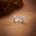 Three Row Diamond Hoops, Sterling Silver, 1/1 ct Lab Grown Diamond-1
