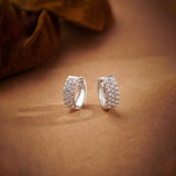 Three Row Diamond Hoops, Sterling Silver, 1/1 ct Lab Grown Diamond-1