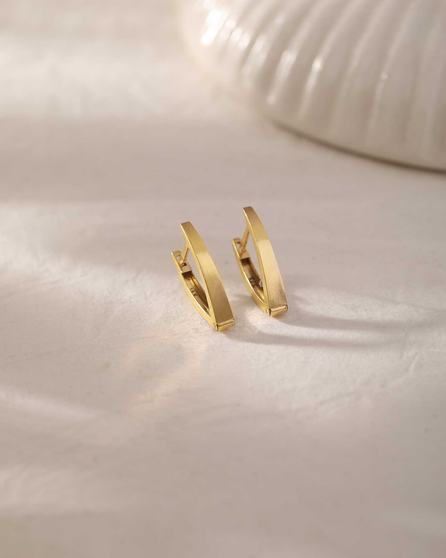 Gold V Hoops, 10K Solid Gold-5