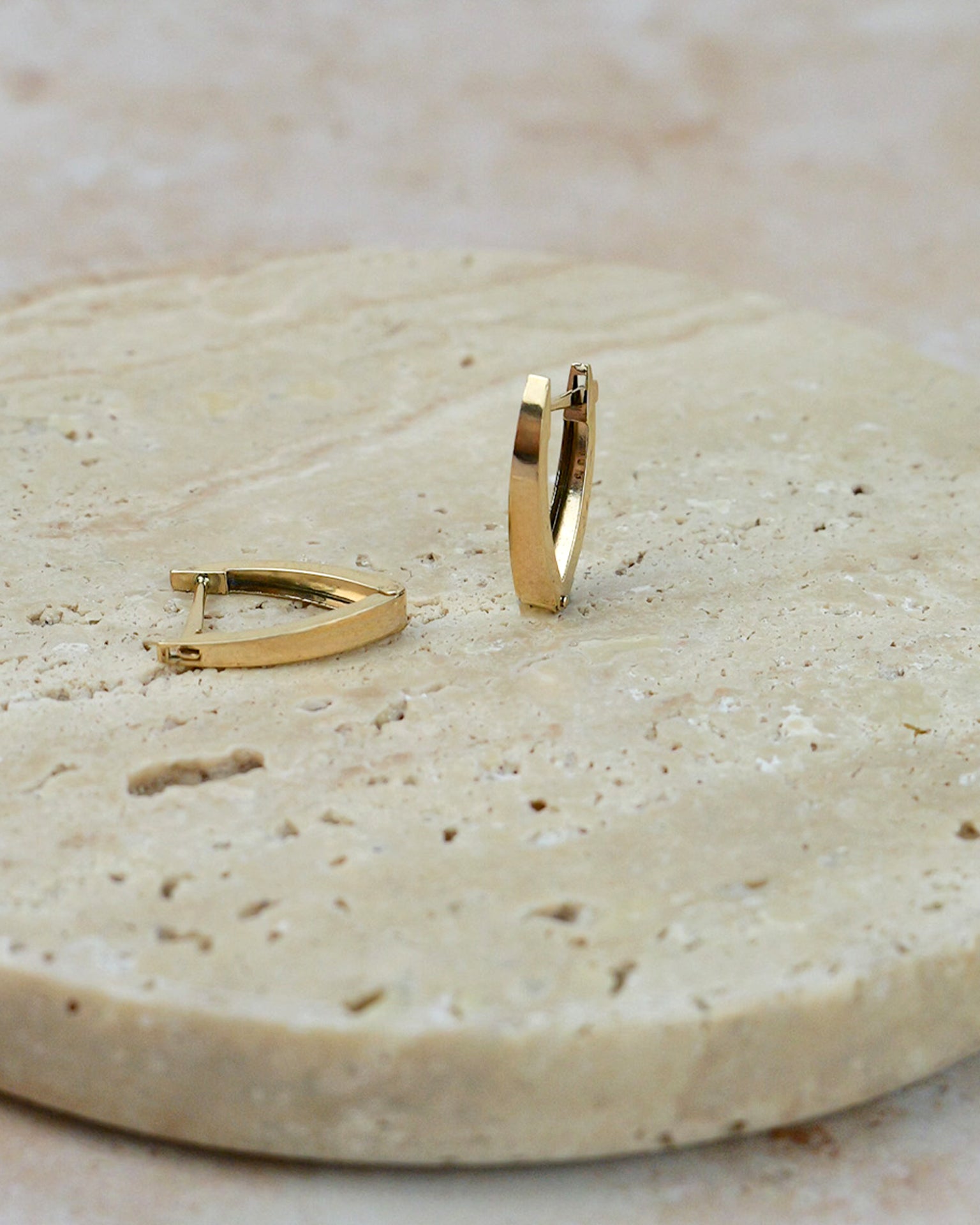 Gold V Hoops, 10K Solid Gold-4
