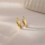 Gold V Hoops, 10K Solid Gold-1