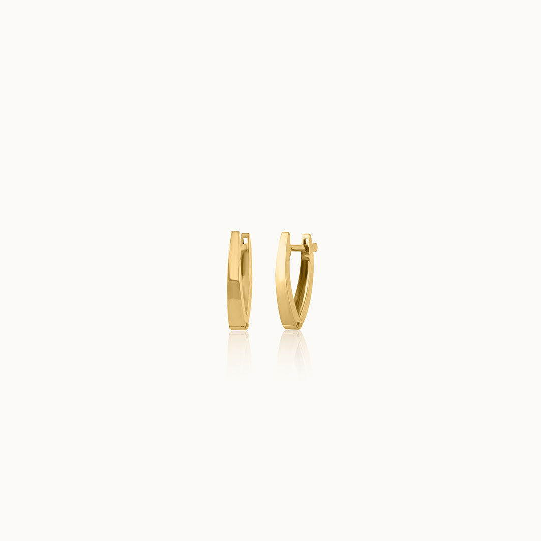 Gold V Hoops, 10K Solid Gold-3