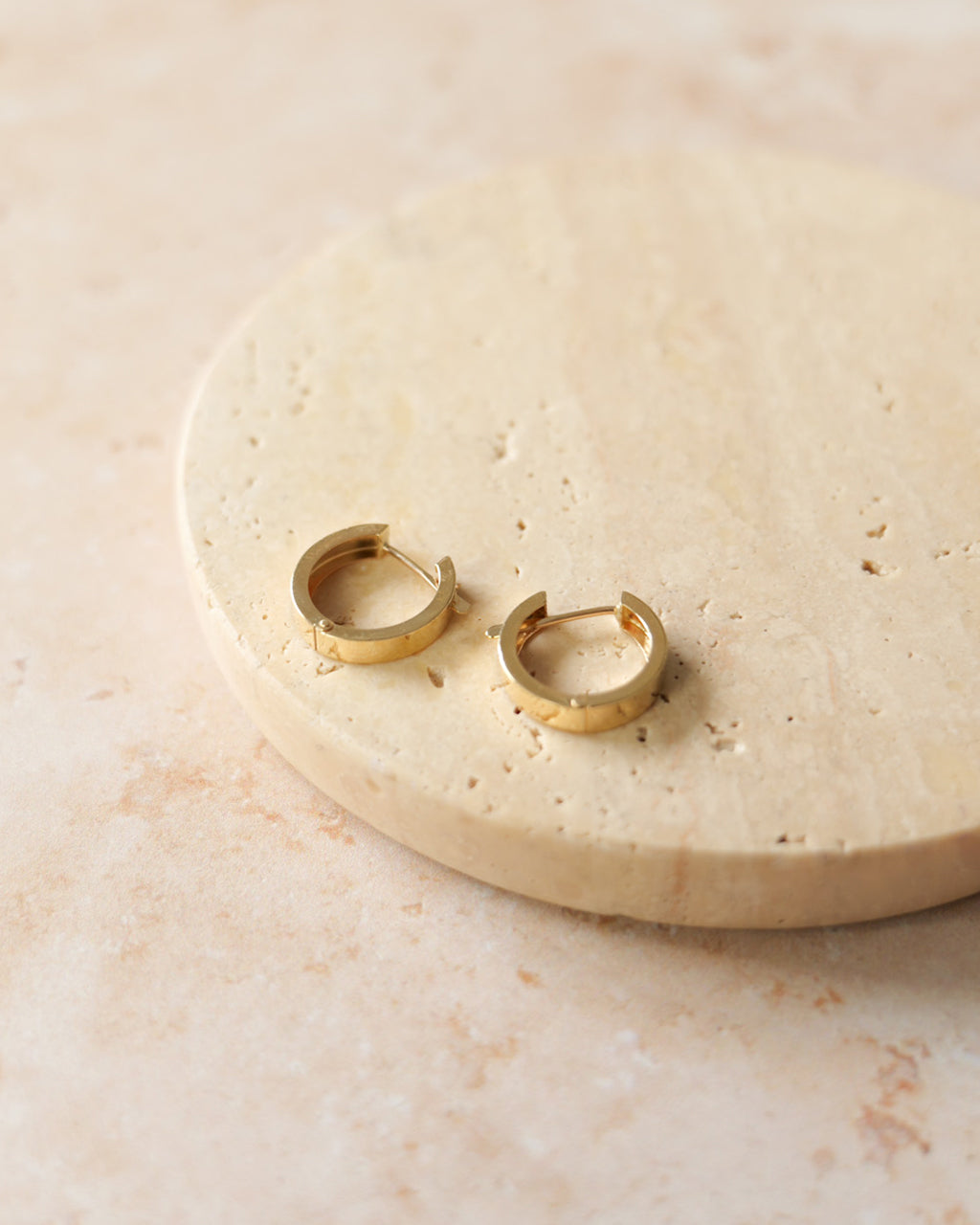 Gold Mini Hoops, 10K Solid Gold-3