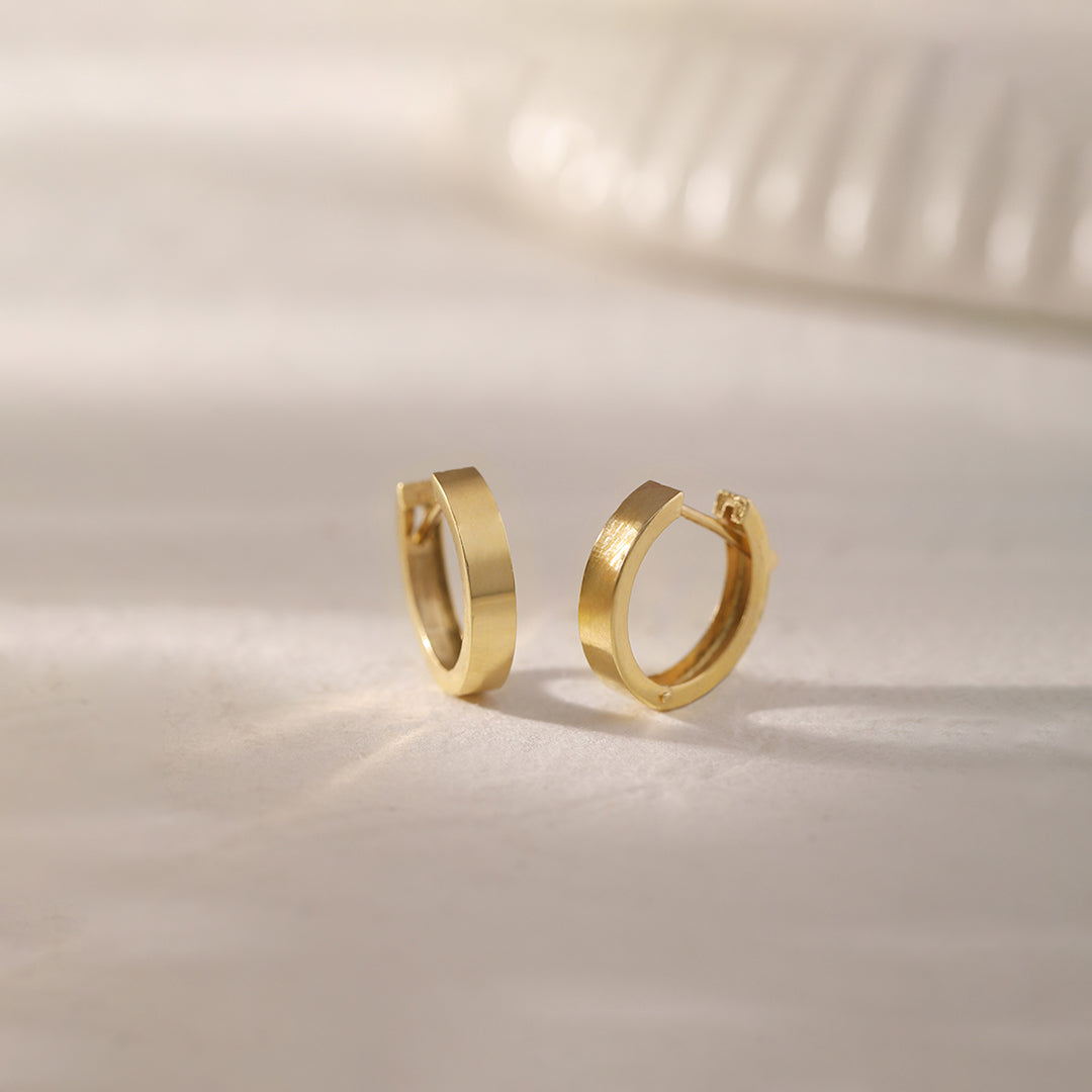 Gold Mini Hoops, 10K Solid Gold-1