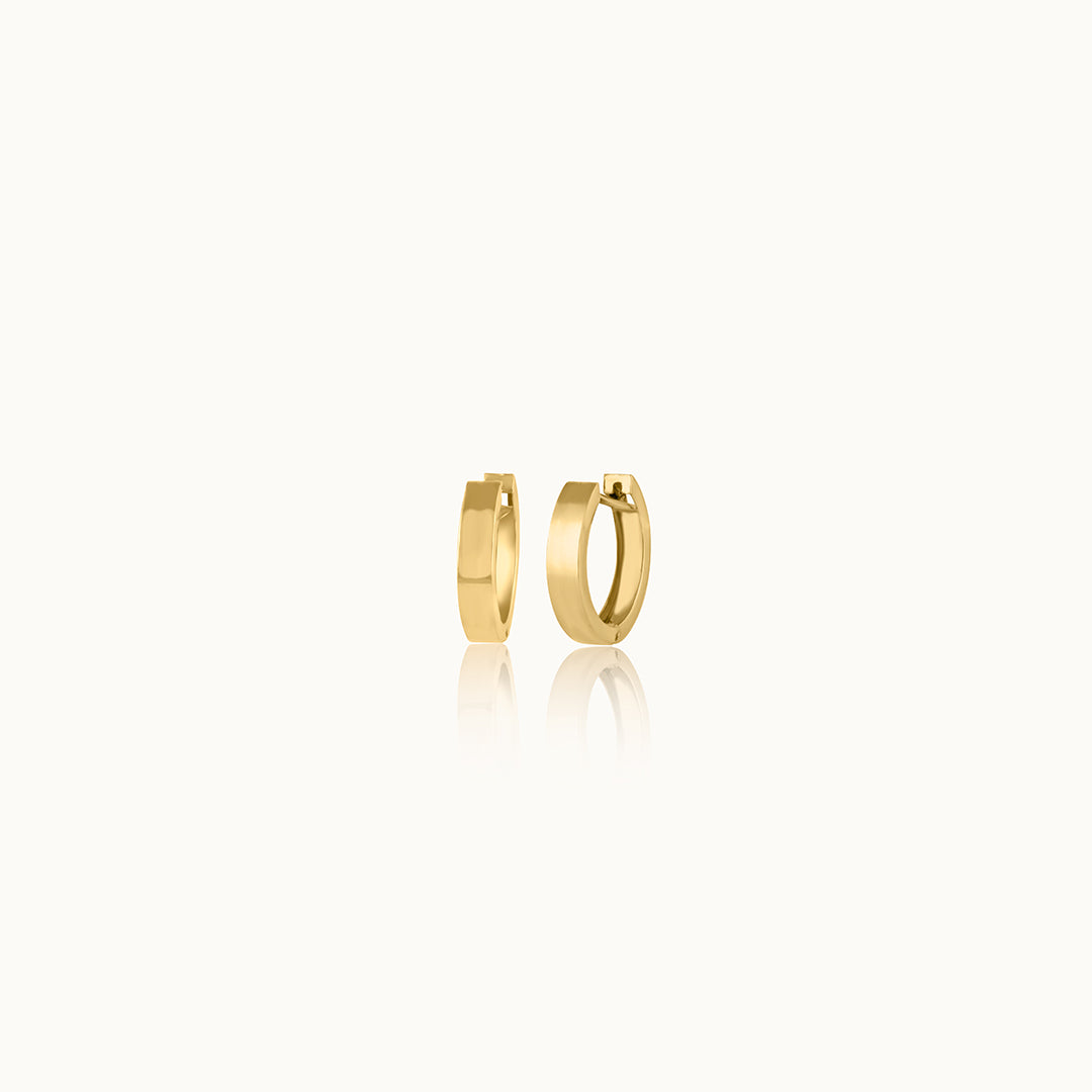 Gold Mini Hoops, 10K Solid Gold-2