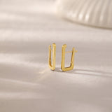 Gold Rectangular Hoops, 10K Solid Gold-1