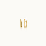 Gold Rectangular Hoops, 10K Solid Gold-2