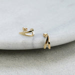 Gold Cuff Hoops, 10K Solid Gold-4