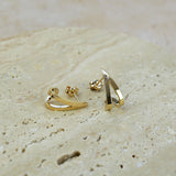 Gold Cuff Hoops, 10K Solid Gold-4