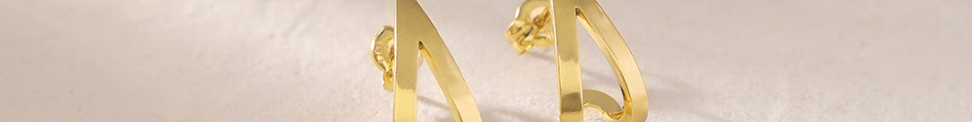 Gold Cuff Hoops, 10K Solid Gold-1