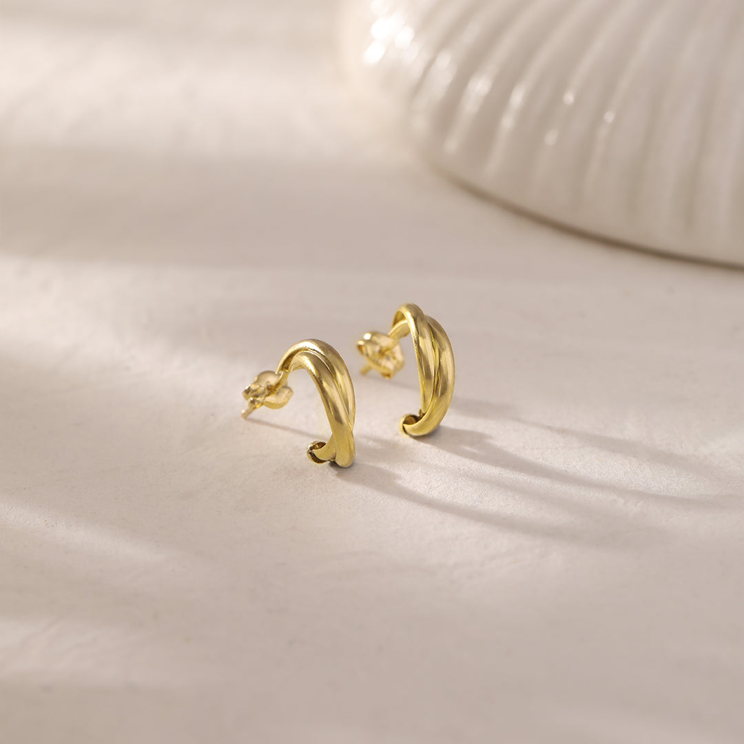 Gold Entwine Hoops, 10K Solid Gold-1