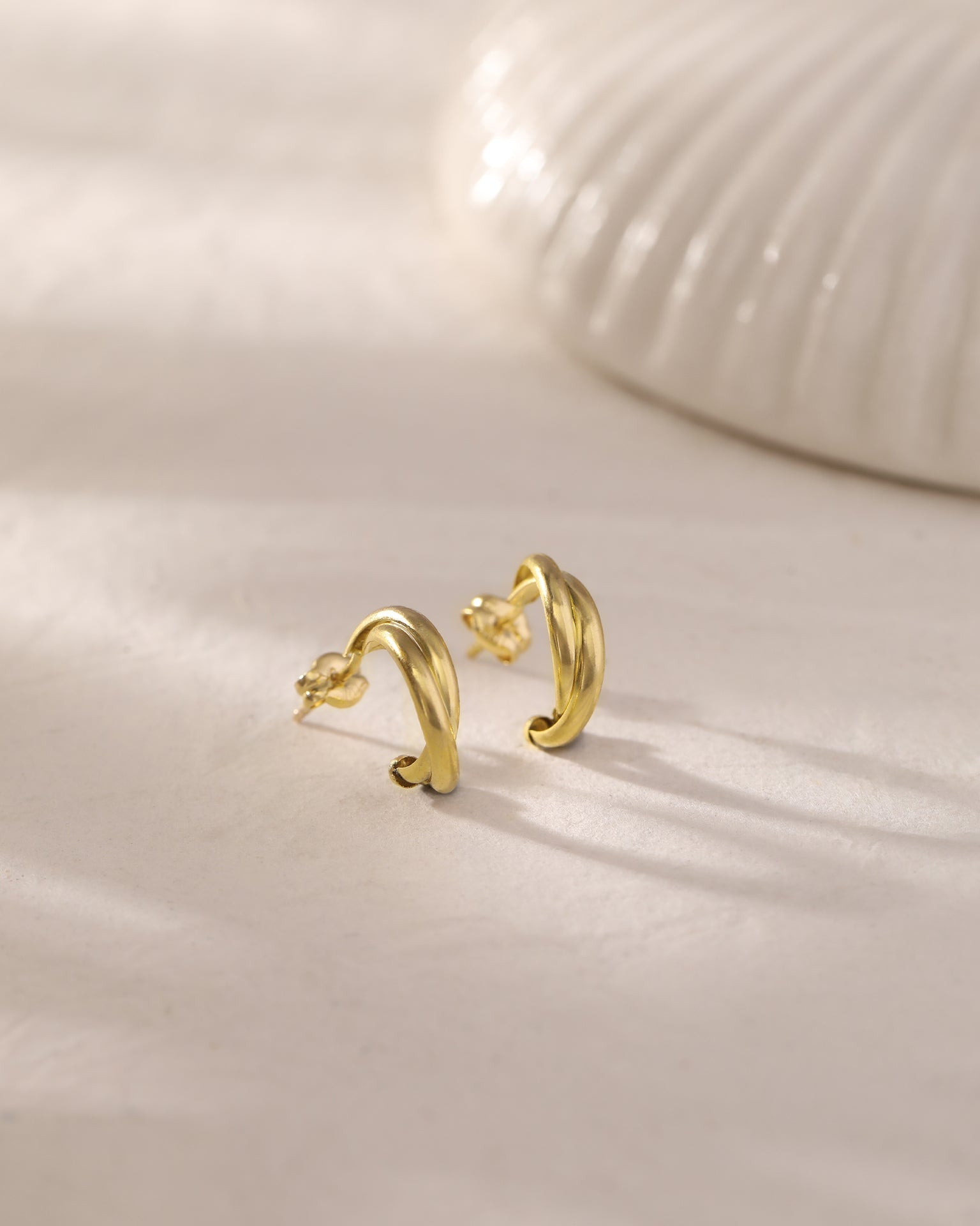 Gold Entwine Hoops, 10K Solid Gold-4