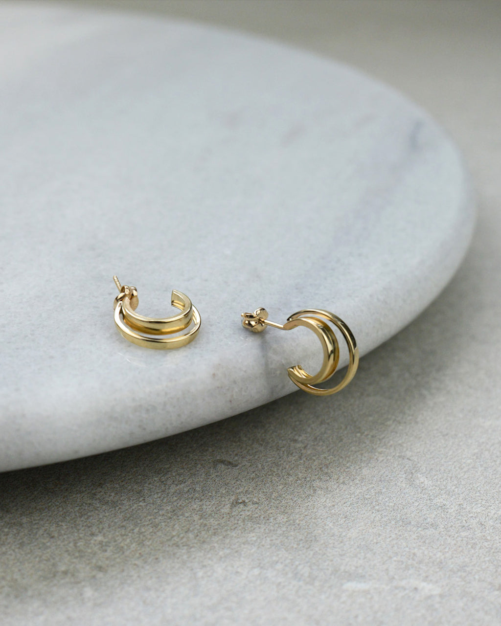 Gold Layered Hoops, 10K Solid Gold-3