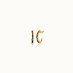 Gold Rainbow Hoops, 10K Solid Gold-3