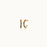 Gold Rainbow Hoops, 10K Solid Gold-3