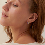 Enamel Butterfly Hoops, 14K Solid Gold, 1/4 ct Lab Grown Diamond-4