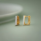 Engraved Edgy Hoops, 14K Solid Gold, 1/5 ct Lab Grown Diamond-7