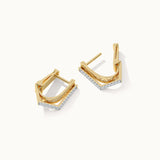 Engraved Angled Hoops, 14K Gold Vermeil, 1/5 ct Lab Grown Diamond-6