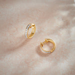 Fine Small Diamond Hoops, 14K Solid Gold, 1/5 ct Lab Grown Diamond-8