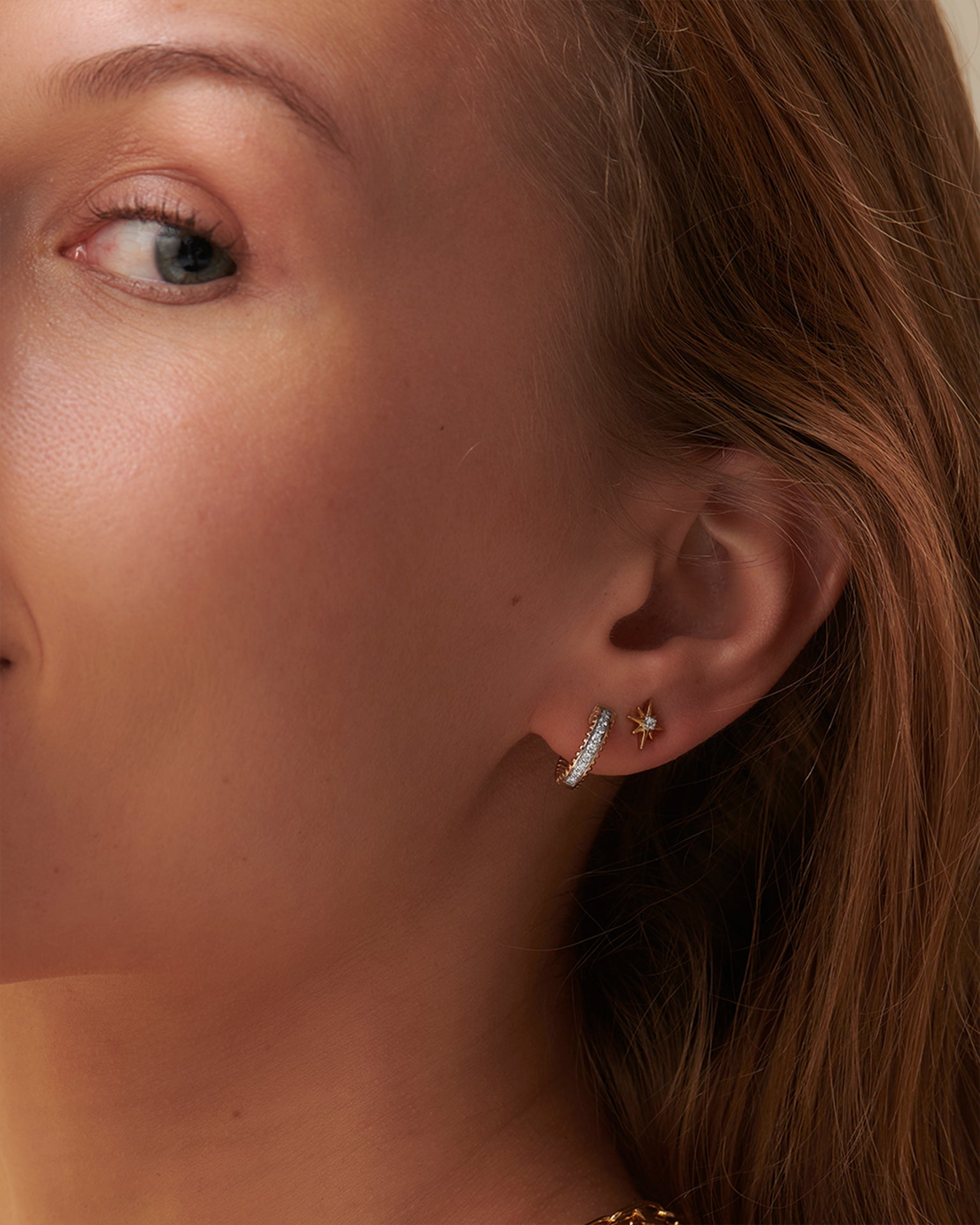 Fine Small Diamond Hoops, 14K Solid Gold, 1/5 ct Lab Grown Diamond-2