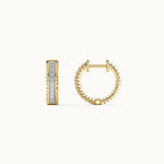 Fine Small Diamond Hoops, 14K Solid Gold, 1/5 ct Lab Grown Diamond-5