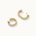 Fine Small Diamond Hoops, 14K Solid Gold, 1/5 ct Lab Grown Diamond-6