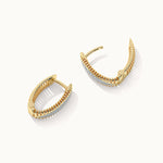 Fine Oval Hoops, 14K Solid Gold, 1/5 ct Lab Grown Diamond-6