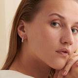 Fine Threaded Hoops, 14K Solid Gold, 3/8 ct Lab Grown Diamond-2
