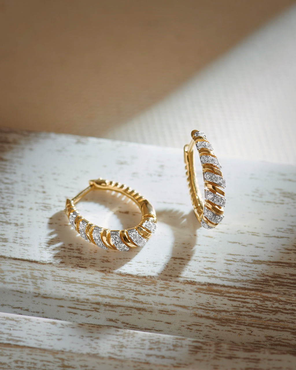 Fine Threaded Hoops, 14K Solid Gold, 3/8 ct Lab Grown Diamond-8