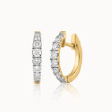 Tapered Classic Diamond Hoops, 14K Gold Vermeil, 1/2 ct Lab Grown Diamond-3