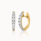 Tapered Classic Diamond Hoops, 14K Gold Vermeil, 1/2 ct Lab Grown Diamond-3