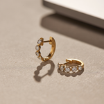 Bezel Set Diamond Hoops, 14K Solid Gold, 1/3 ct Lab Grown Diamond-1