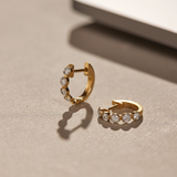Bezel Set Diamond Hoops, 14K Solid Gold, 1/3 ct Lab Grown Diamond-1