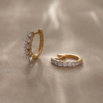 Linear Diamond Hoops, 14K Gold Vermeil, 1/2 ct Lab Grown Diamond-5