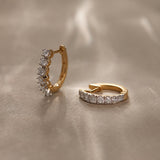 Linear Diamond Hoops, 14K Solid Gold, 1/2 ct Lab Grown Diamond-5