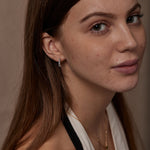 Linear Diamond Hoops, 14K Solid Gold, 1/2 ct Lab Grown Diamond-4