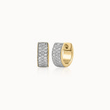 Bold Mini Diamond Hoops, 14K Gold Vermeil, 3/8 ct Lab Grown Diamond-3