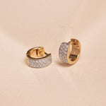 Bold Mini Diamond Hoops, 14K Gold Vermeil, 3/8 ct Lab Grown Diamond-6