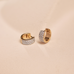Bold Mini Diamond Hoops, 14K Solid Gold, 3/8 ct Lab Grown Diamond-1